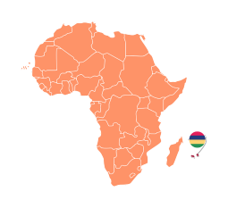 Mauritius map in Africa