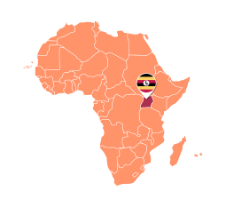 Uganda map in Africa