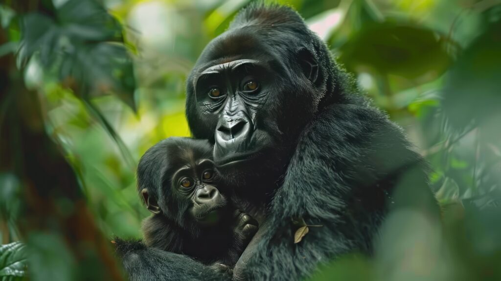 Rwanda tourism-gorilla-in-lush-green-foliage